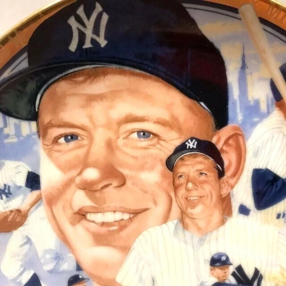 The Hamilton Collection The Legendary Mickey Mantle Plate #3886 K‎ 6 Inches